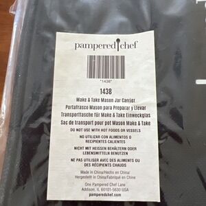 Pampered Chef | 1438 Retired Make and Take Mason Jar Carrier Bag New Sealed